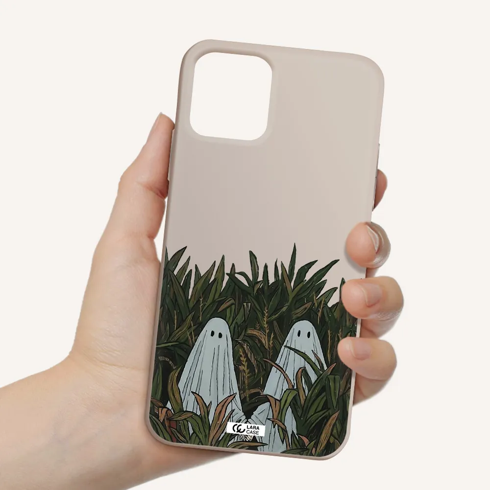 a group of ghosts in a field of grass Apple iPhone 11 pro Silicone Stone Case