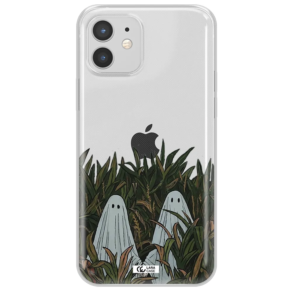 a group of ghosts in a field of grass Apple iPhone 12 mini Clear TPU Case