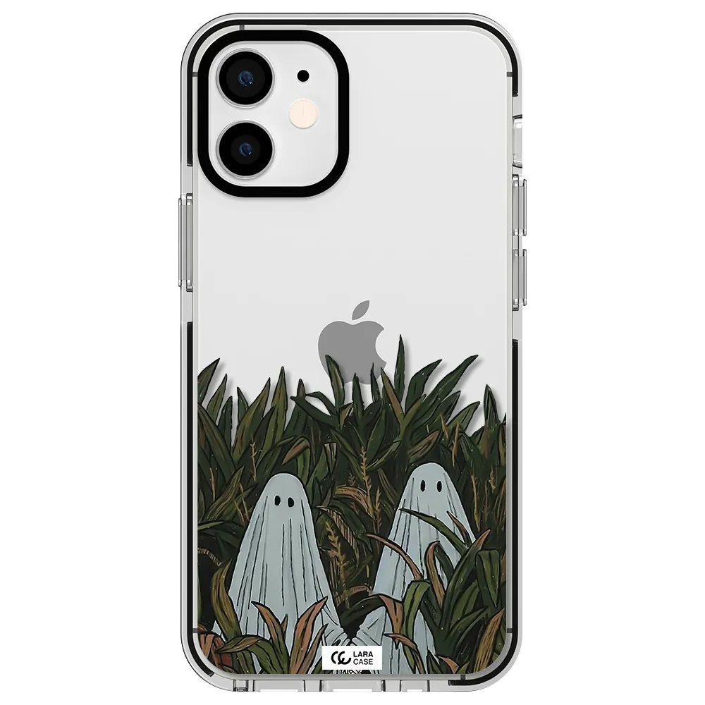 a group of ghosts in a field of grass Apple iPhone 12 mini impact black border Case