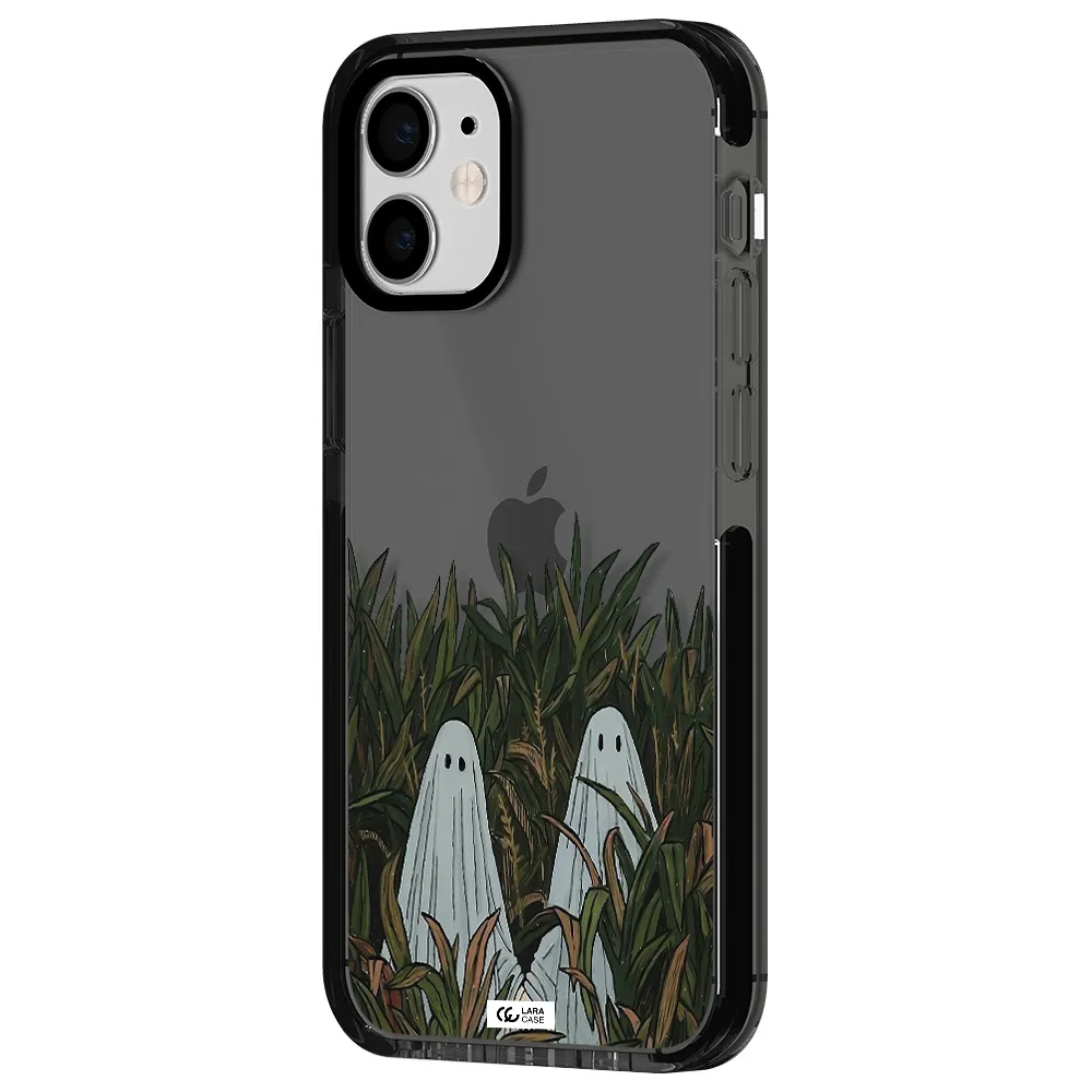 a group of ghosts in a field of grass Apple iPhone 12 mini impact Smoke Black Case