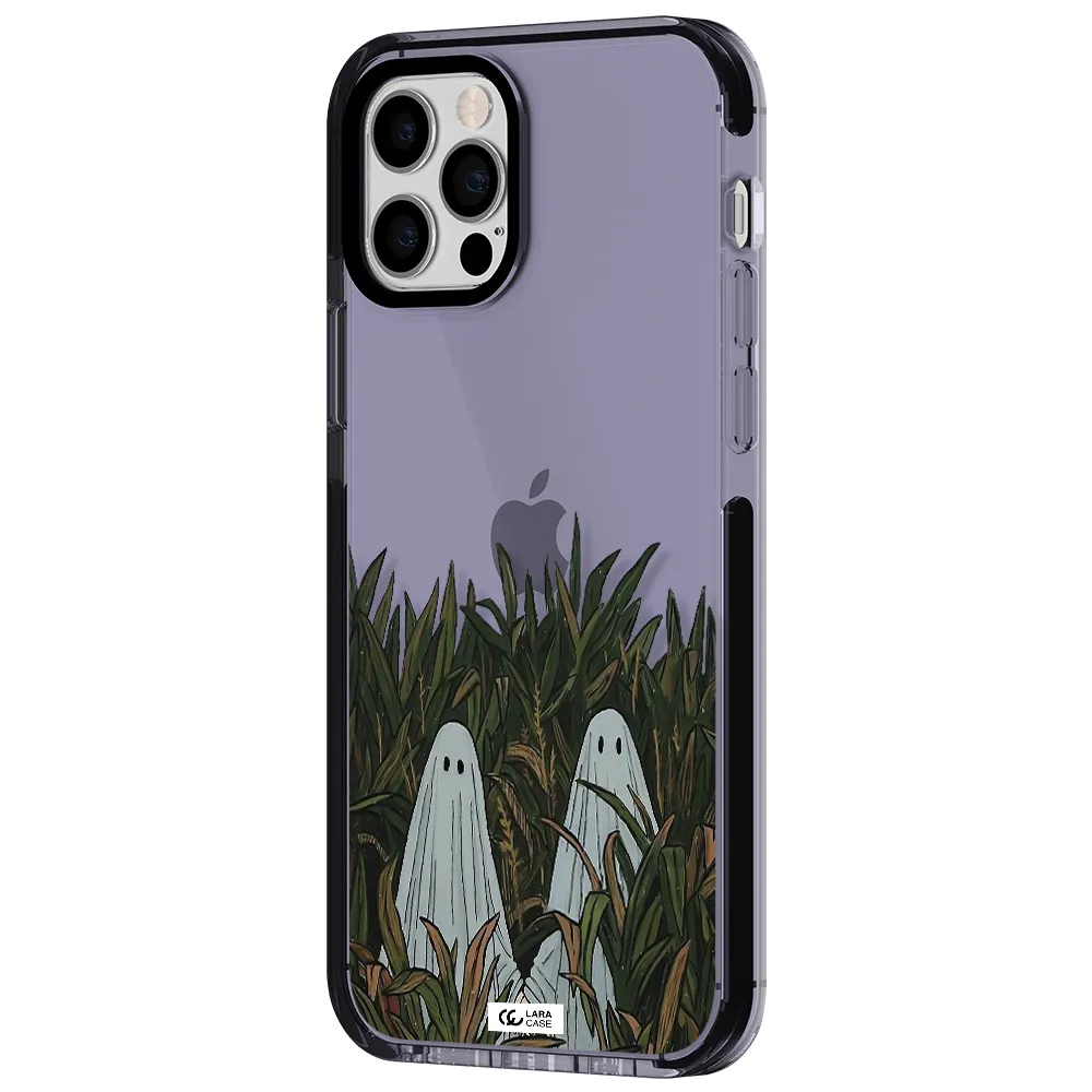 a group of ghosts in a field of grass Apple iPhone 12 pro impact Lilac Case