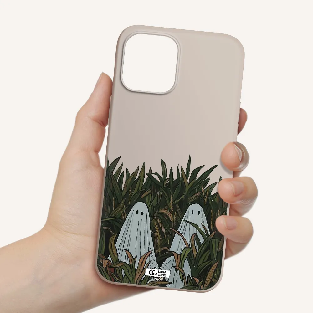 a group of ghosts in a field of grass Apple iPhone 12 pro max Silicone Stone Case