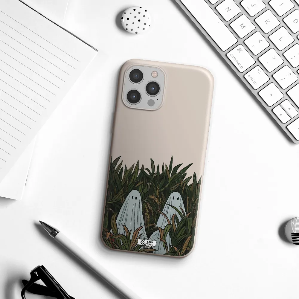 a group of ghosts in a field of grass Apple iPhone 12 pro max Silicone Stone Case