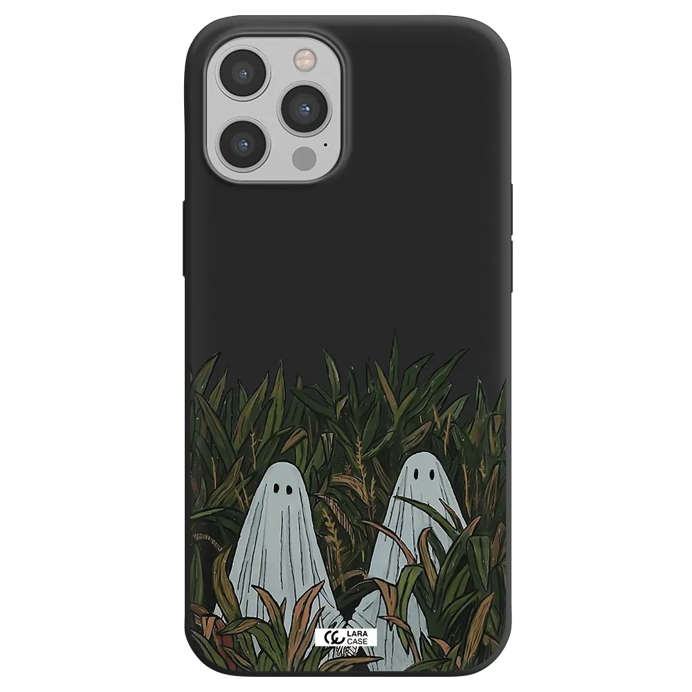 a group of ghosts in a field of grass Apple iPhone 12 pro Silicone black Case