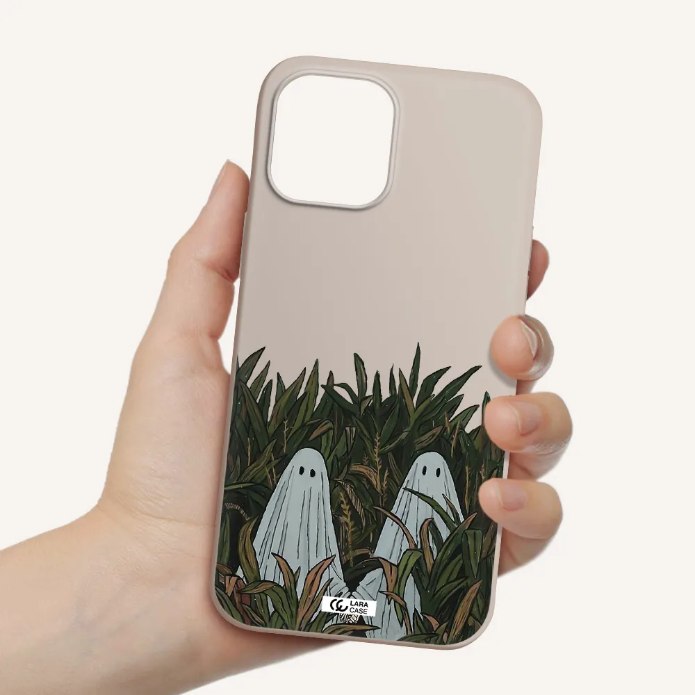 a group of ghosts in a field of grass Apple iPhone 12 pro Silicone Stone Case