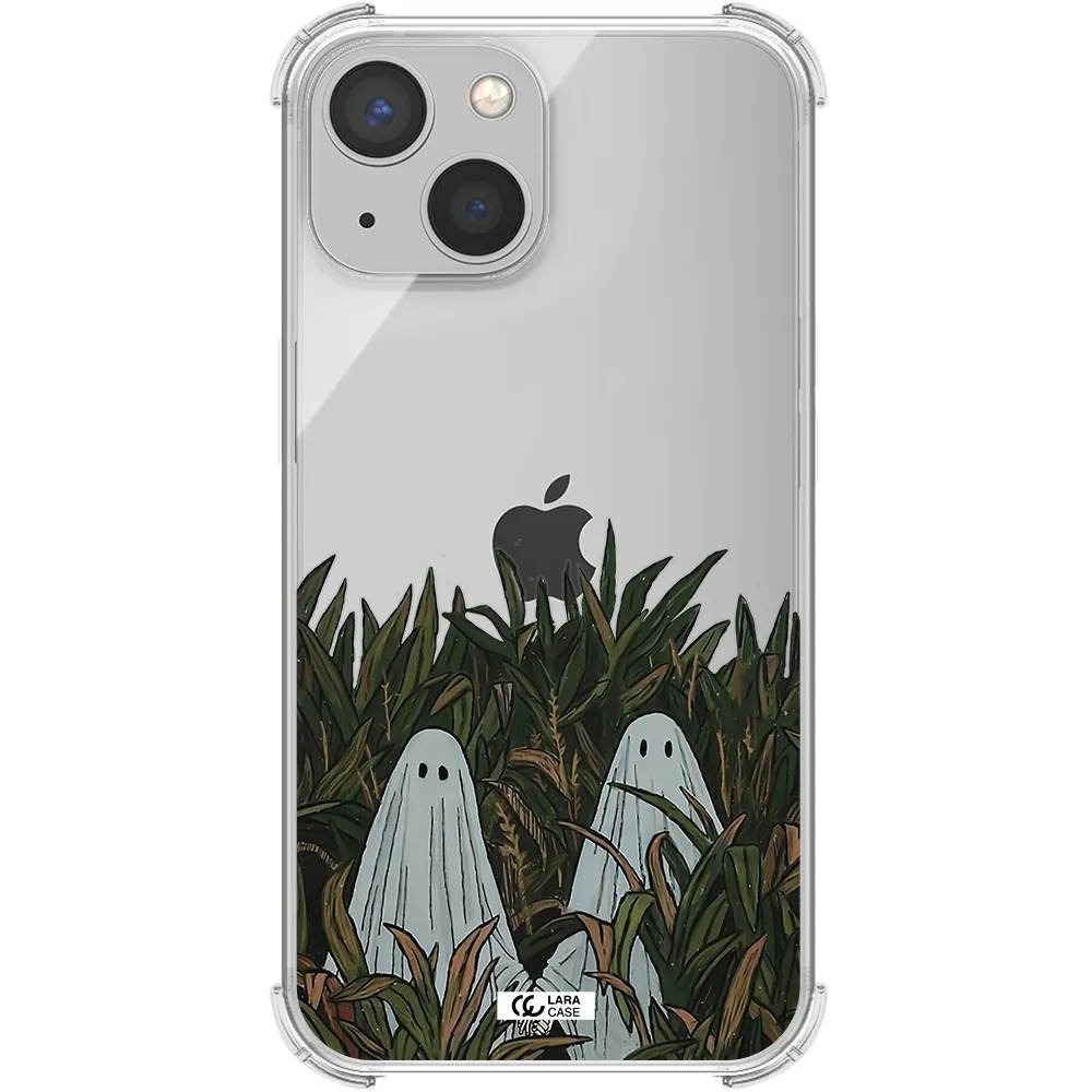 a group of ghosts in a field of grass Apple iPhone 13 Clear PC Case