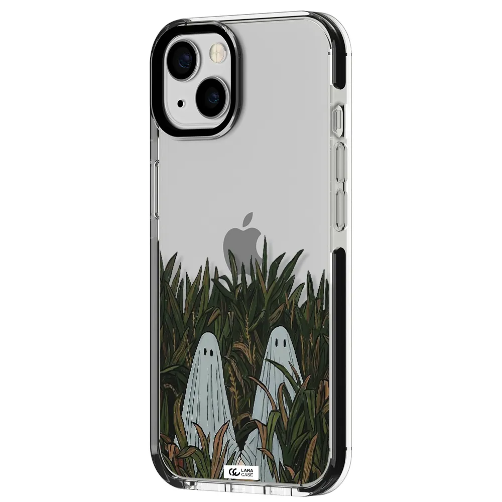 a group of ghosts in a field of grass Apple iPhone 13 impact black border Case