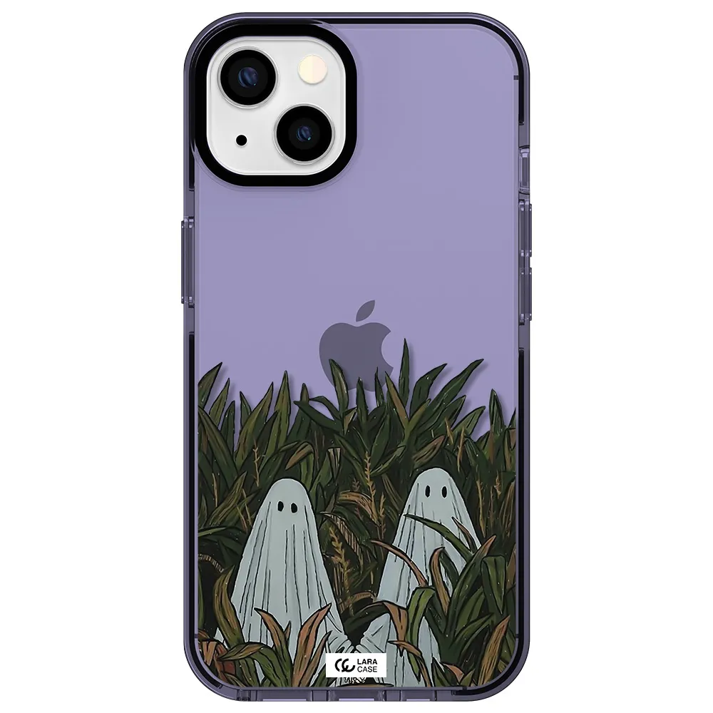 a group of ghosts in a field of grass Apple iPhone 13 impact Lilac Case