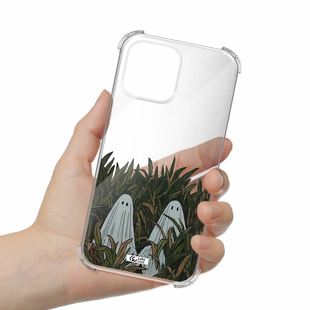 a group of ghosts in a field of grass Apple iPhone 13 Pro Clear PC Case