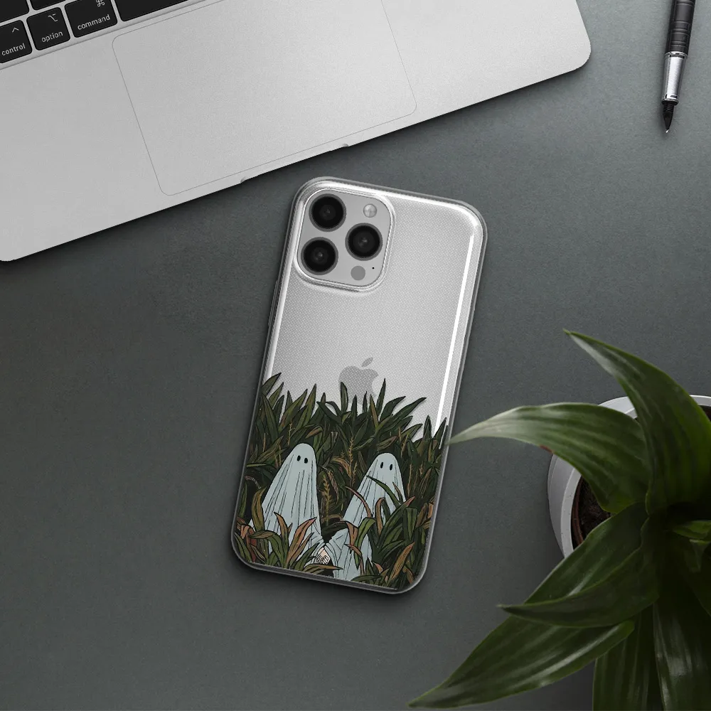 a group of ghosts in a field of grass Apple iPhone 13 Pro Clear TPU Case