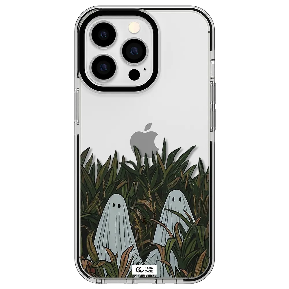 a group of ghosts in a field of grass Apple iPhone 13 Pro impact black border Case