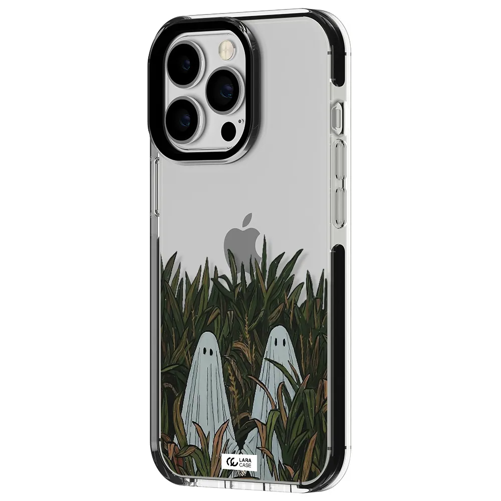 a group of ghosts in a field of grass Apple iPhone 13 Pro impact black border Case