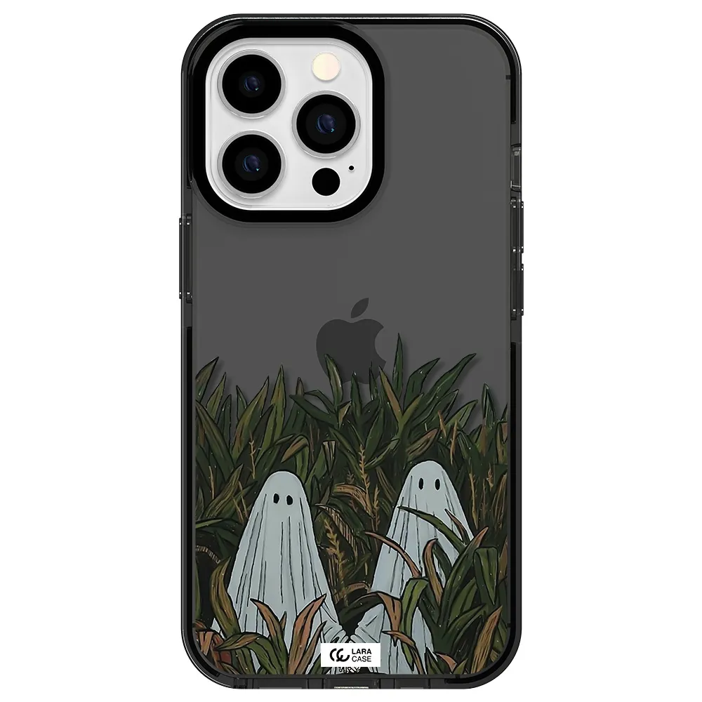 a group of ghosts in a field of grass Apple iPhone 13 Pro impact Smoke Black Case