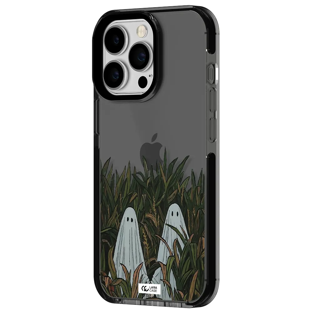 a group of ghosts in a field of grass Apple iPhone 13 Pro impact Smoke Black Case