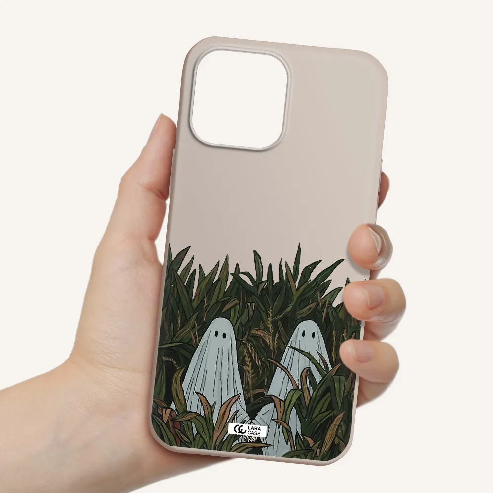 a group of ghosts in a field of grass Apple iPhone 13 Pro Silicone Stone Case