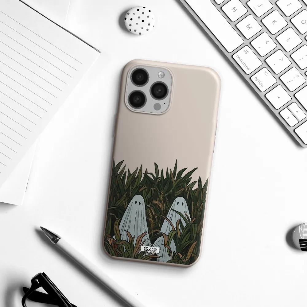 a group of ghosts in a field of grass Apple iPhone 13 Pro Silicone Stone Case