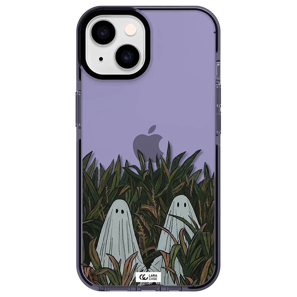 a group of ghosts in a field of grass Apple iPhone 14 impact Lilac Case