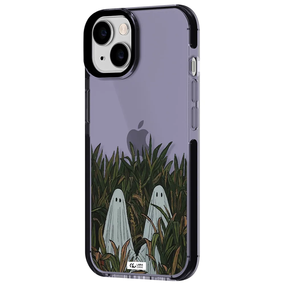a group of ghosts in a field of grass Apple iPhone 14 impact Lilac Case