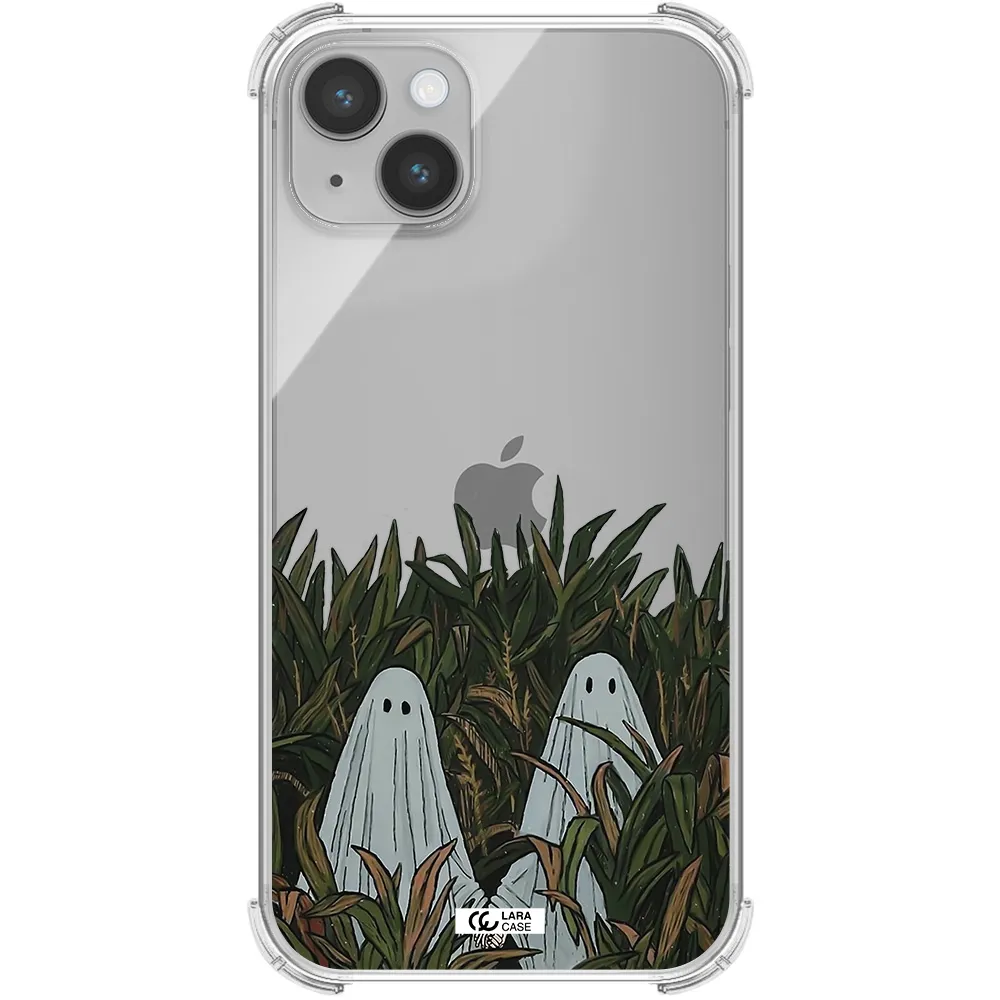 a group of ghosts in a field of grass Apple iPhone 14 plus Clear PC Case