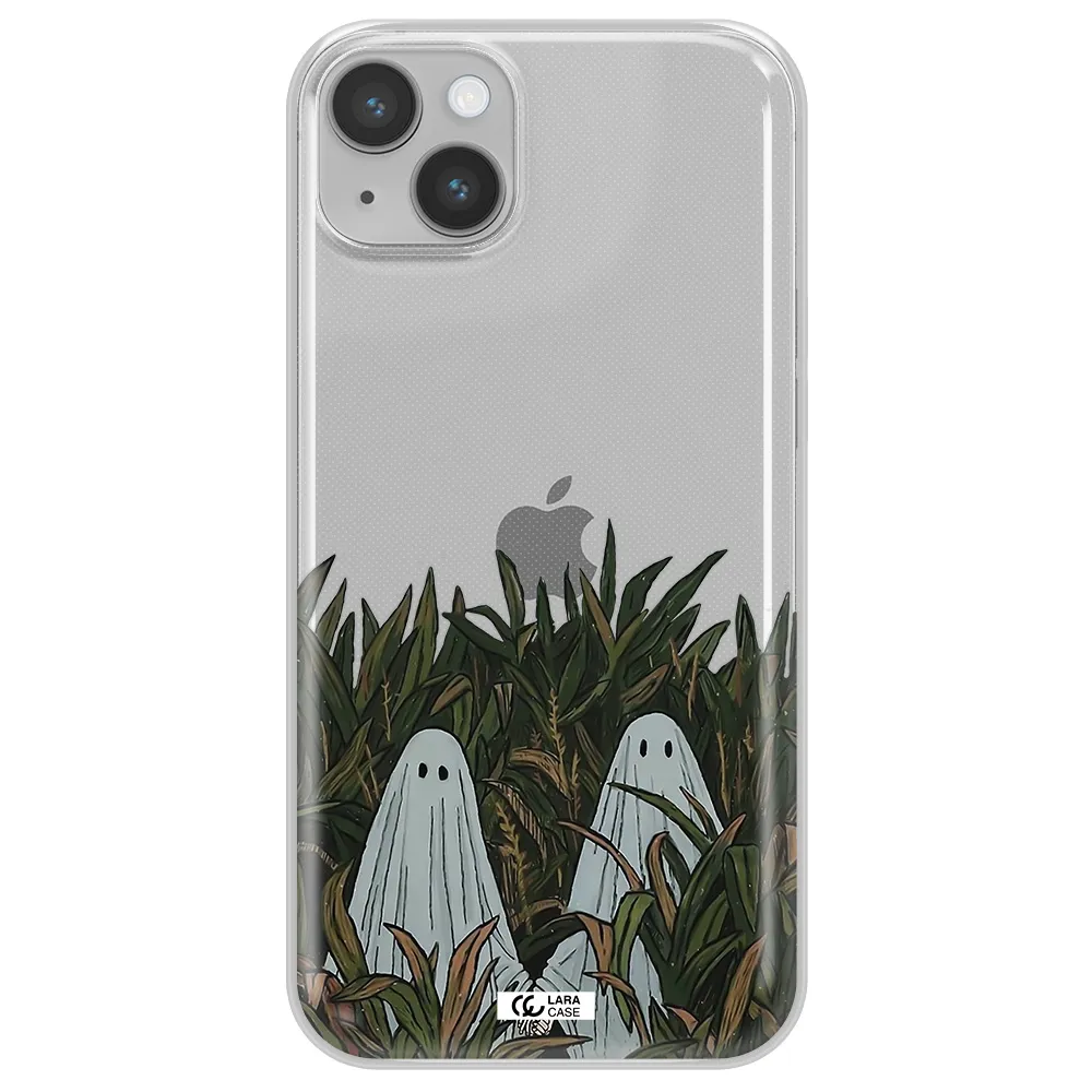 a group of ghosts in a field of grass Apple iPhone 14 plus Clear TPU Case
