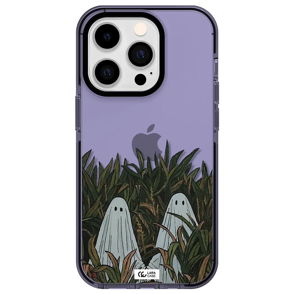a group of ghosts in a field of grass Apple iPhone 14 pro impact Lilac Case