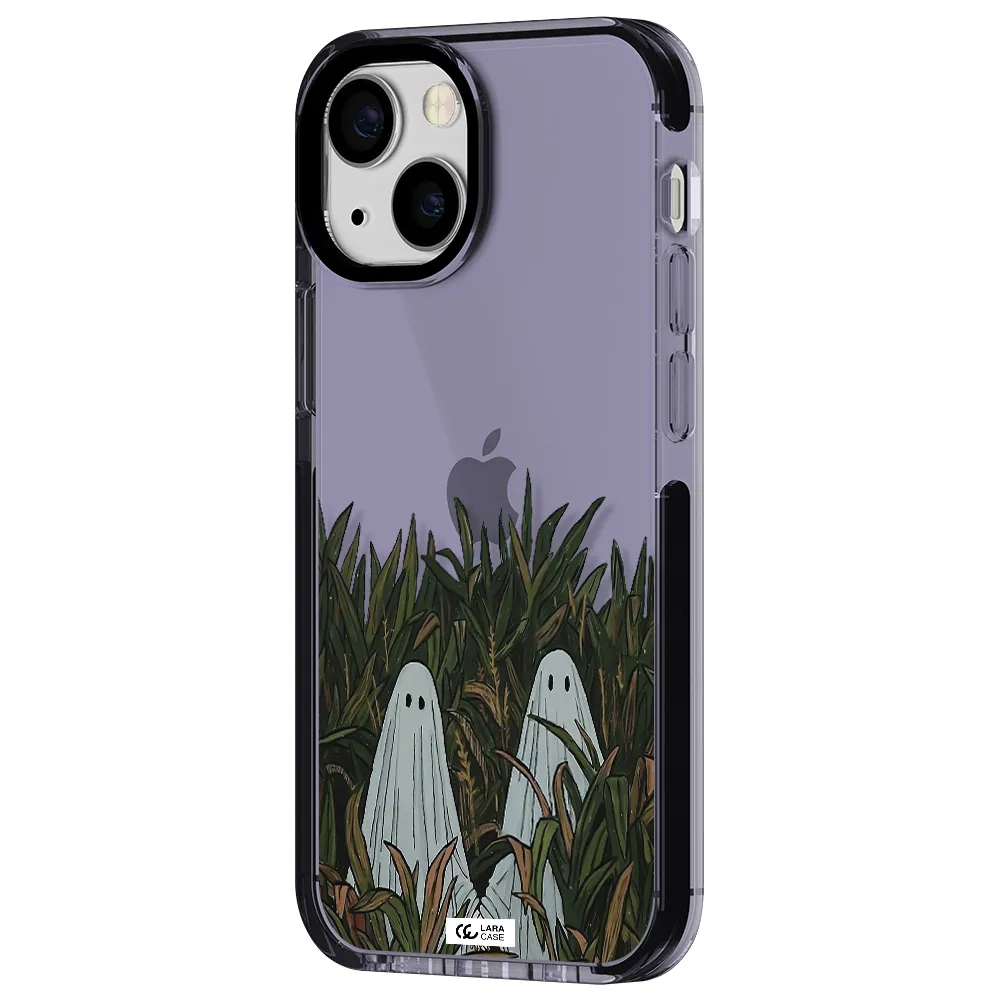 a group of ghosts in a field of grass Apple iPhone 15 impact Lilac Case