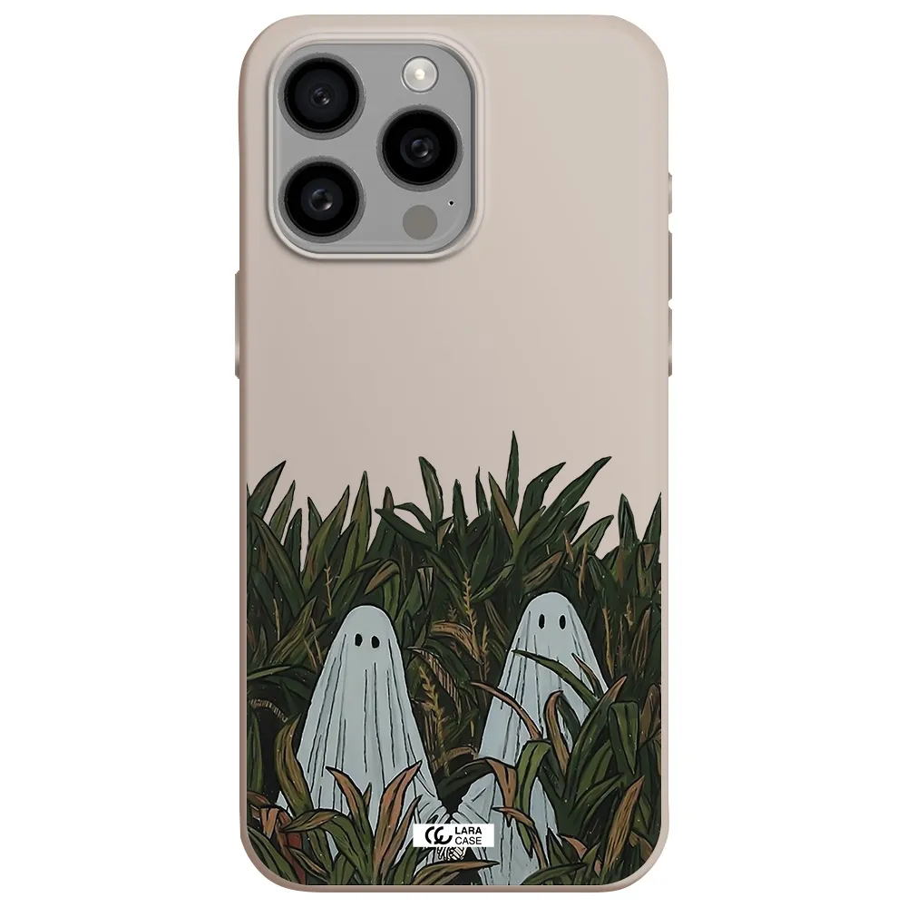 a group of ghosts in a field of grass Apple Iphone 15 Pro max Silicone Stone Case