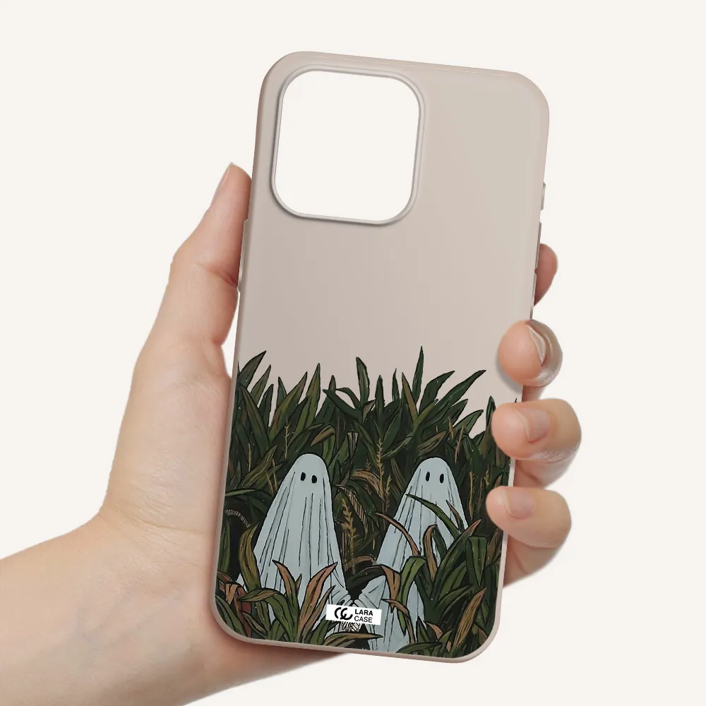a group of ghosts in a field of grass Apple Iphone 15 Pro max Silicone Stone Case