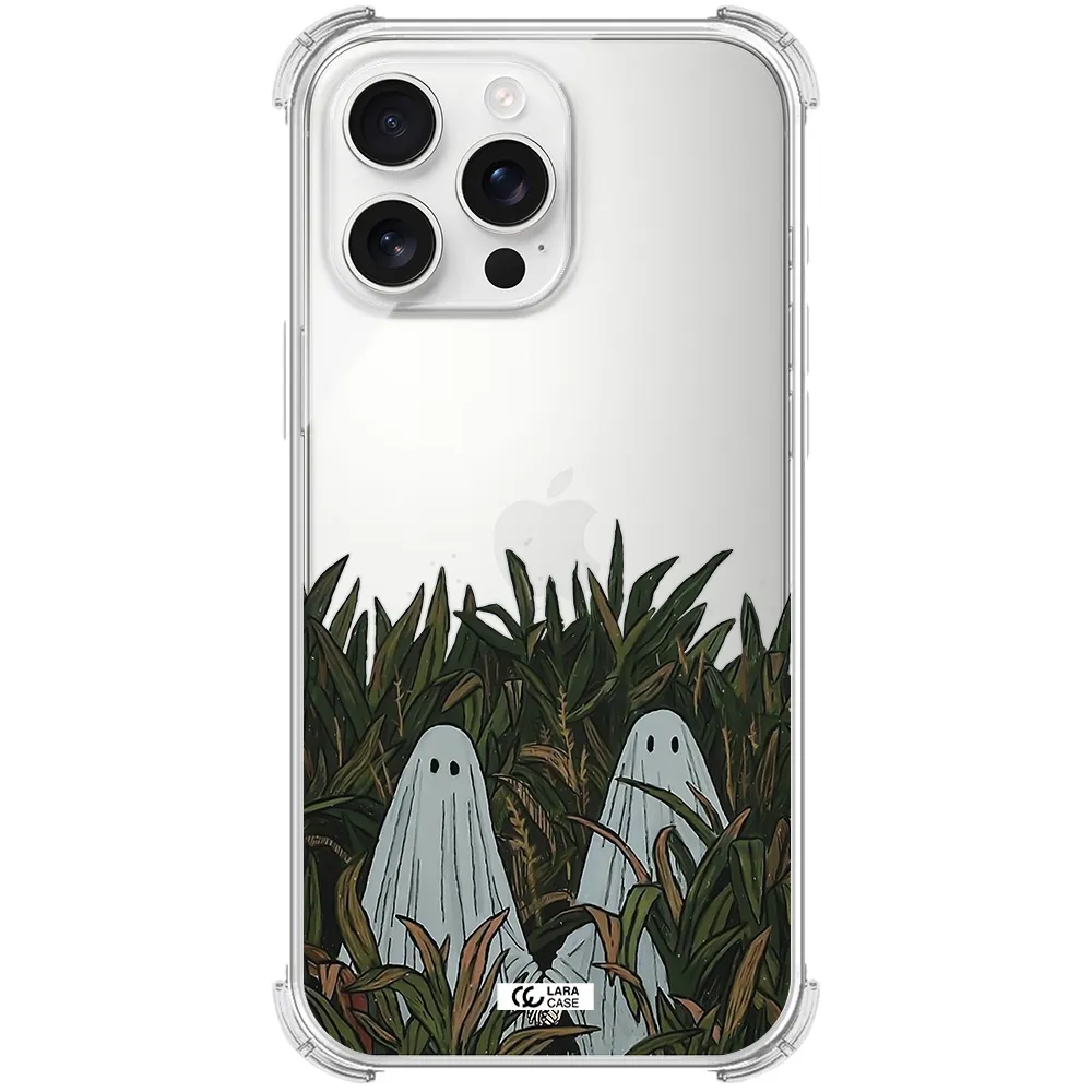 A Group Of Ghosts In A Field Of Grass Apple Iphone 16 Pro Max Clear Pc Case