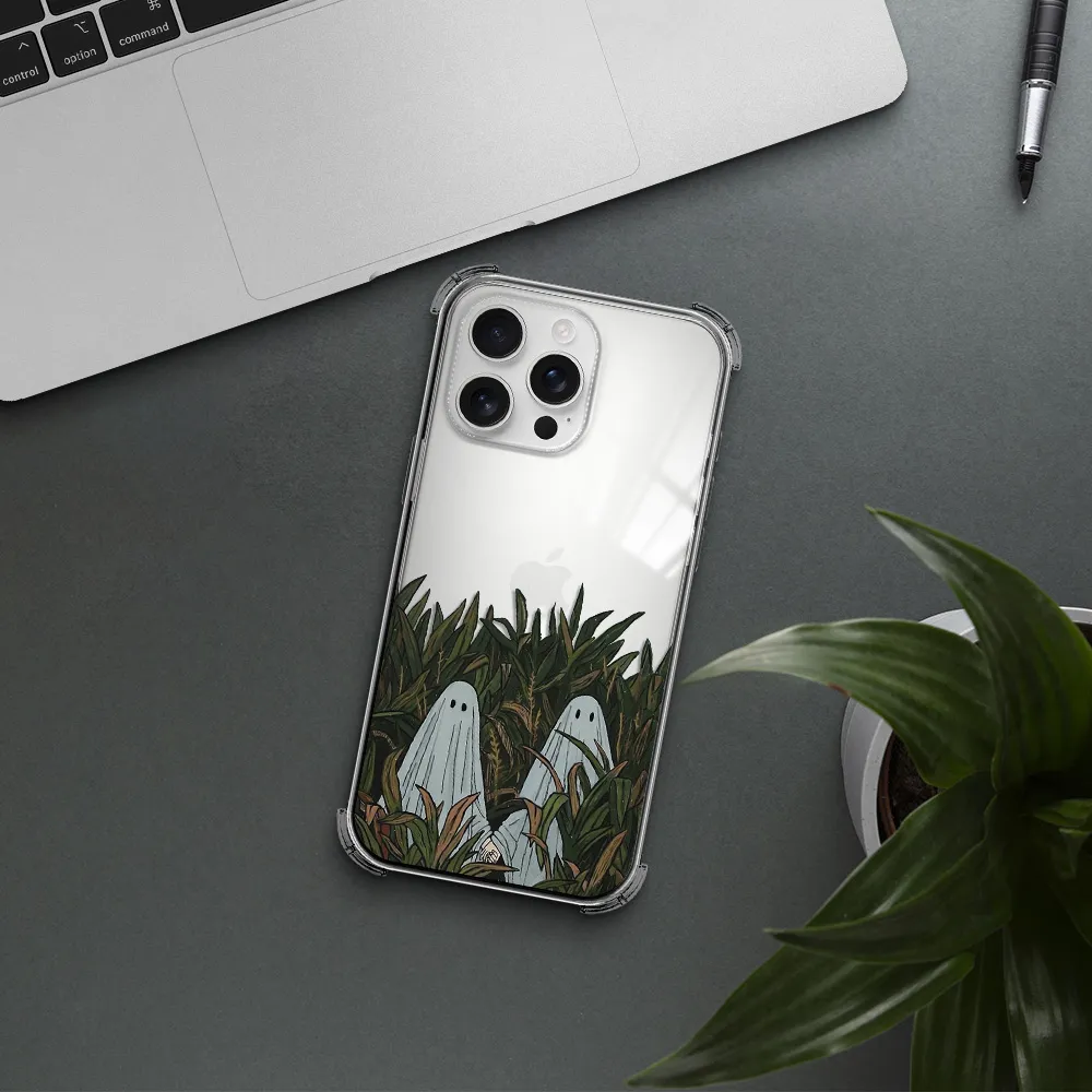A Group Of Ghosts In A Field Of Grass Apple Iphone 16 Pro Max Clear Pc Case