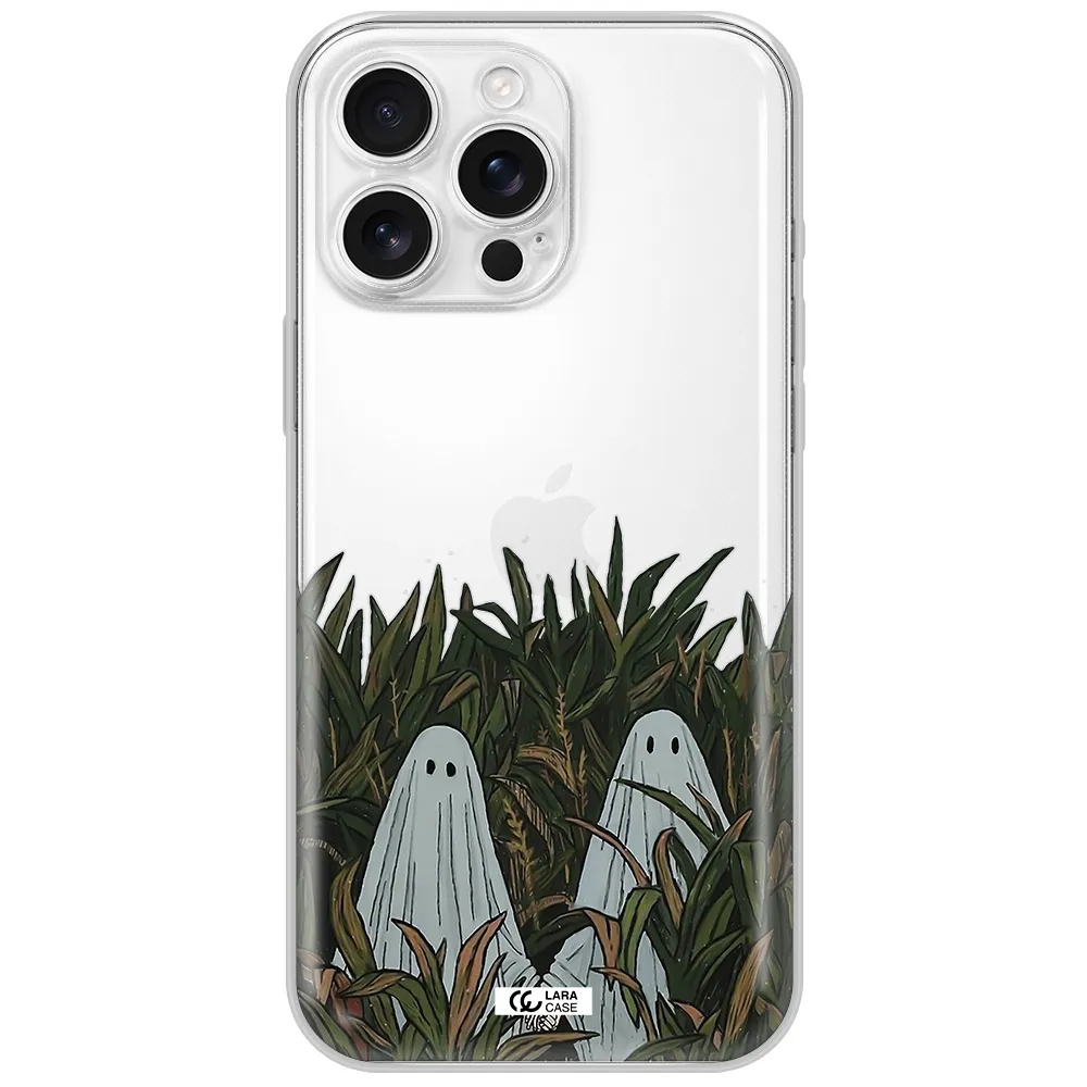 A Group Of Ghosts In A Field Of Grass Apple Iphone 16 Pro Max Clear Tpu Case