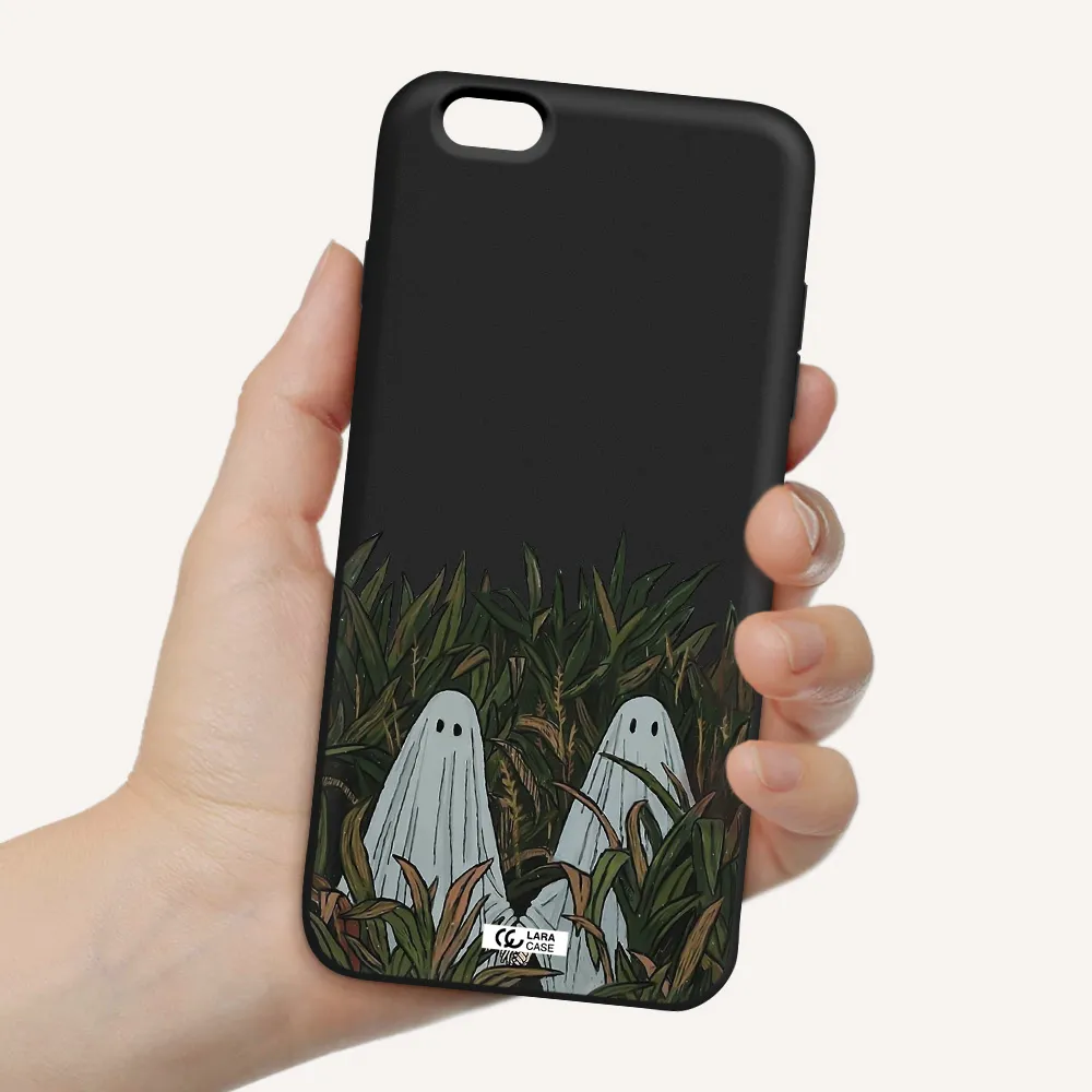 a group of ghosts in a field of grass Apple iPhone 6 plus Silicone black Case