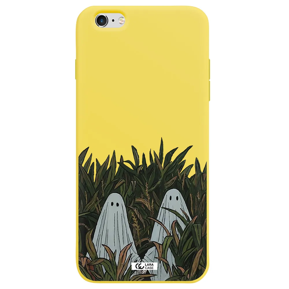 a group of ghosts in a field of grass Apple iPhone 6 plus Silicone canary yellow Case