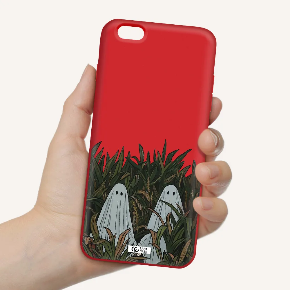 a group of ghosts in a field of grass Apple iPhone 6 plus Silicone Imperial Red Case