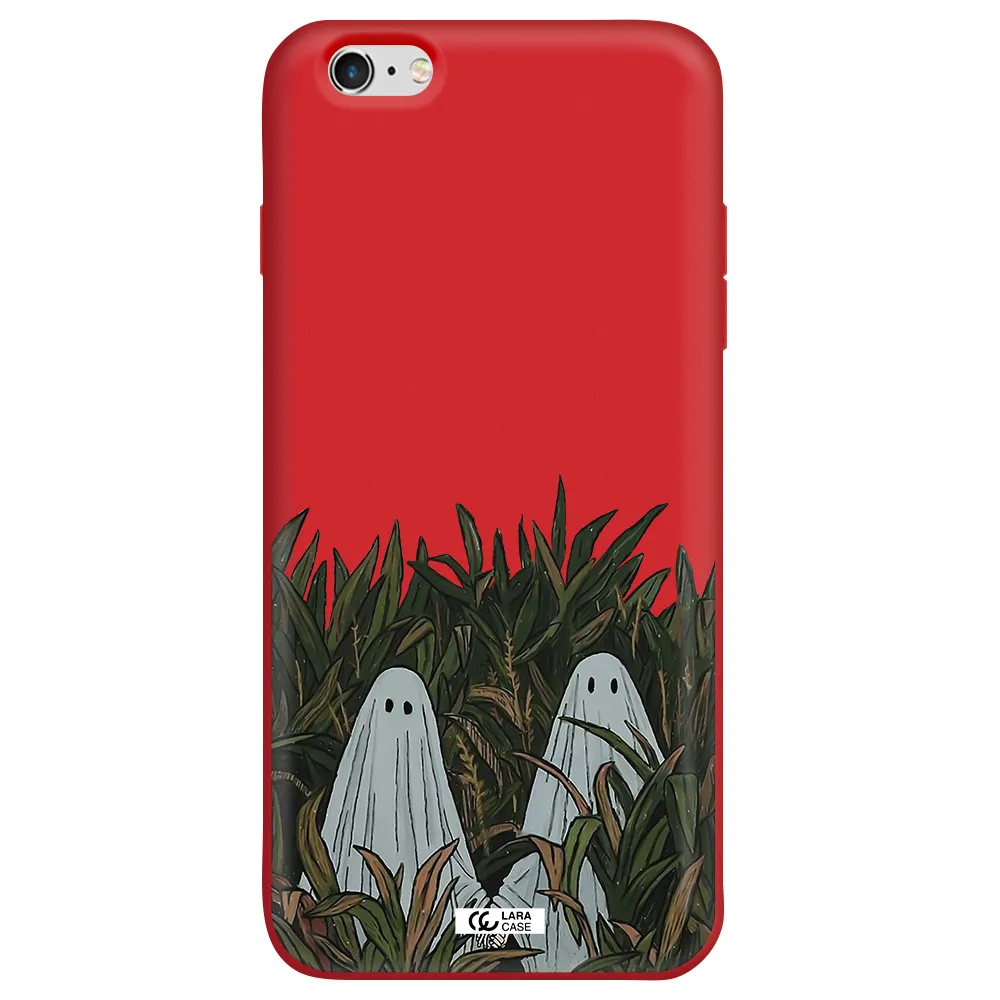 a group of ghosts in a field of grass Apple iPhone 6 s plus Silicone Imperial Red Case