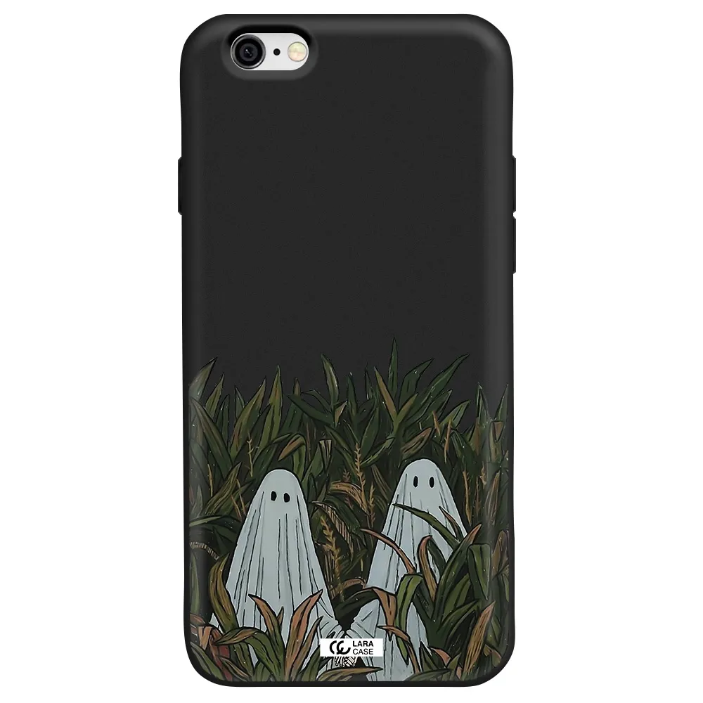 a group of ghosts in a field of grass Apple iPhone 6 Silicone black Case