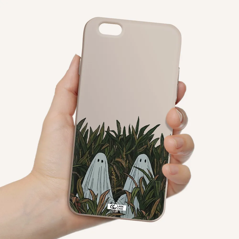 a group of ghosts in a field of grass Apple iPhone 6 Silicone Stone Case