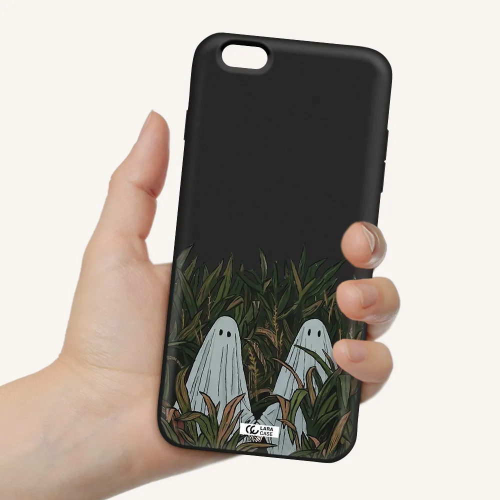 a group of ghosts in a field of grass Apple iPhone 6S Silicone black Case
