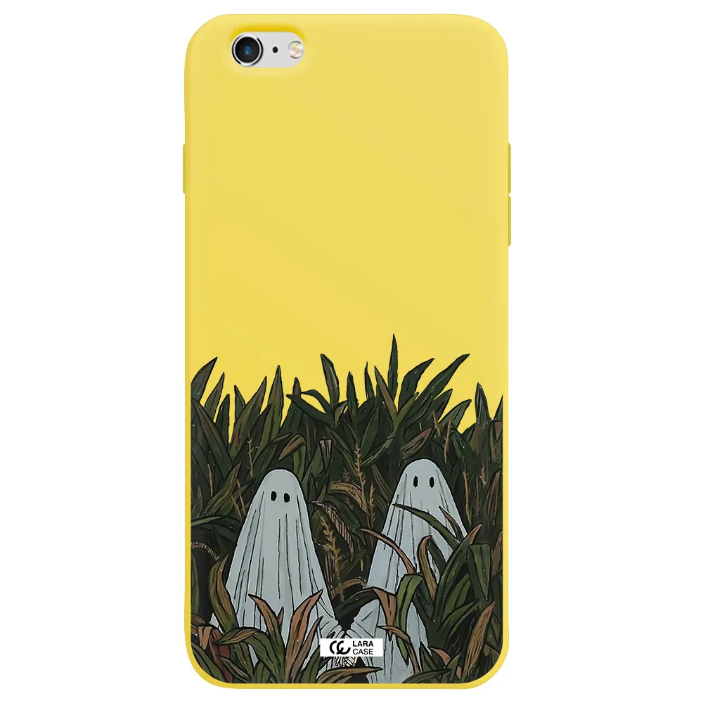 a group of ghosts in a field of grass Apple iPhone 6S Silicone canary yellow Case