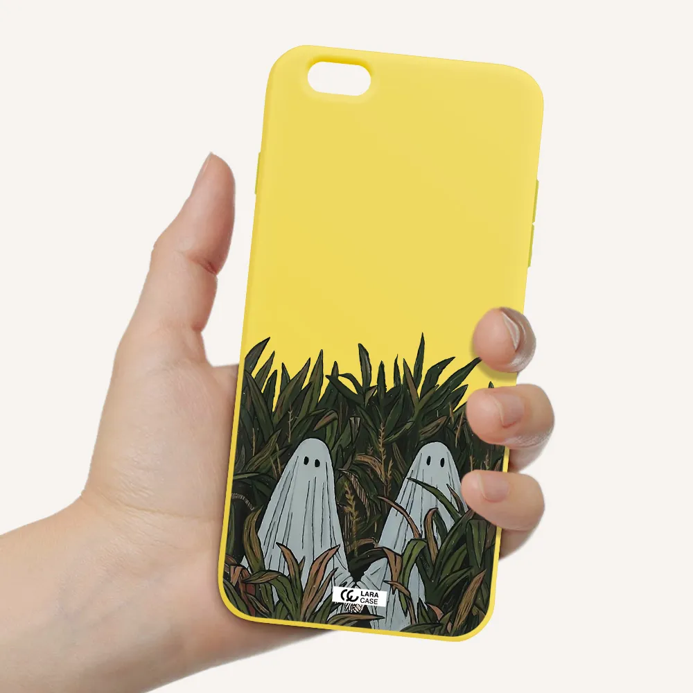 a group of ghosts in a field of grass Apple iPhone 6S Silicone canary yellow Case