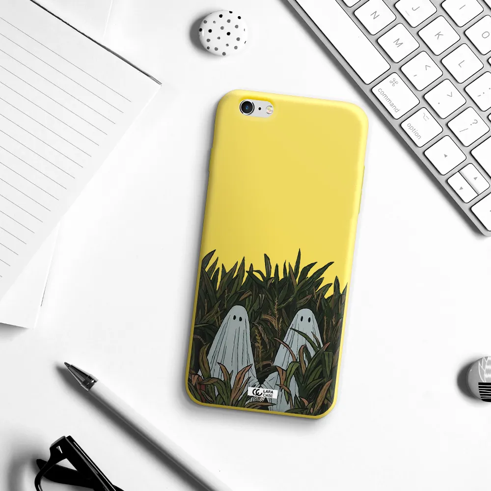 a group of ghosts in a field of grass Apple iPhone 6S Silicone canary yellow Case