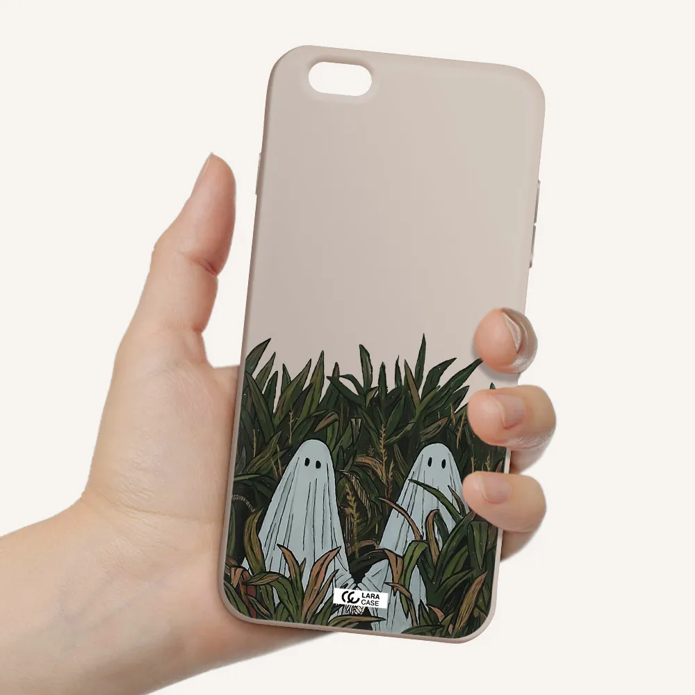 a group of ghosts in a field of grass Apple iPhone 6S Silicone Stone Case