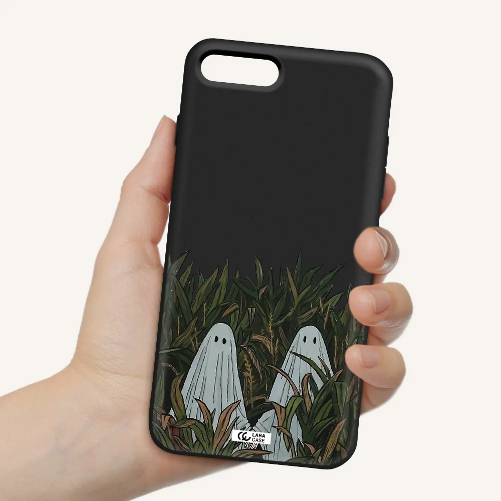 a group of ghosts in a field of grass Apple iPhone 7 plus Silicone black Case
