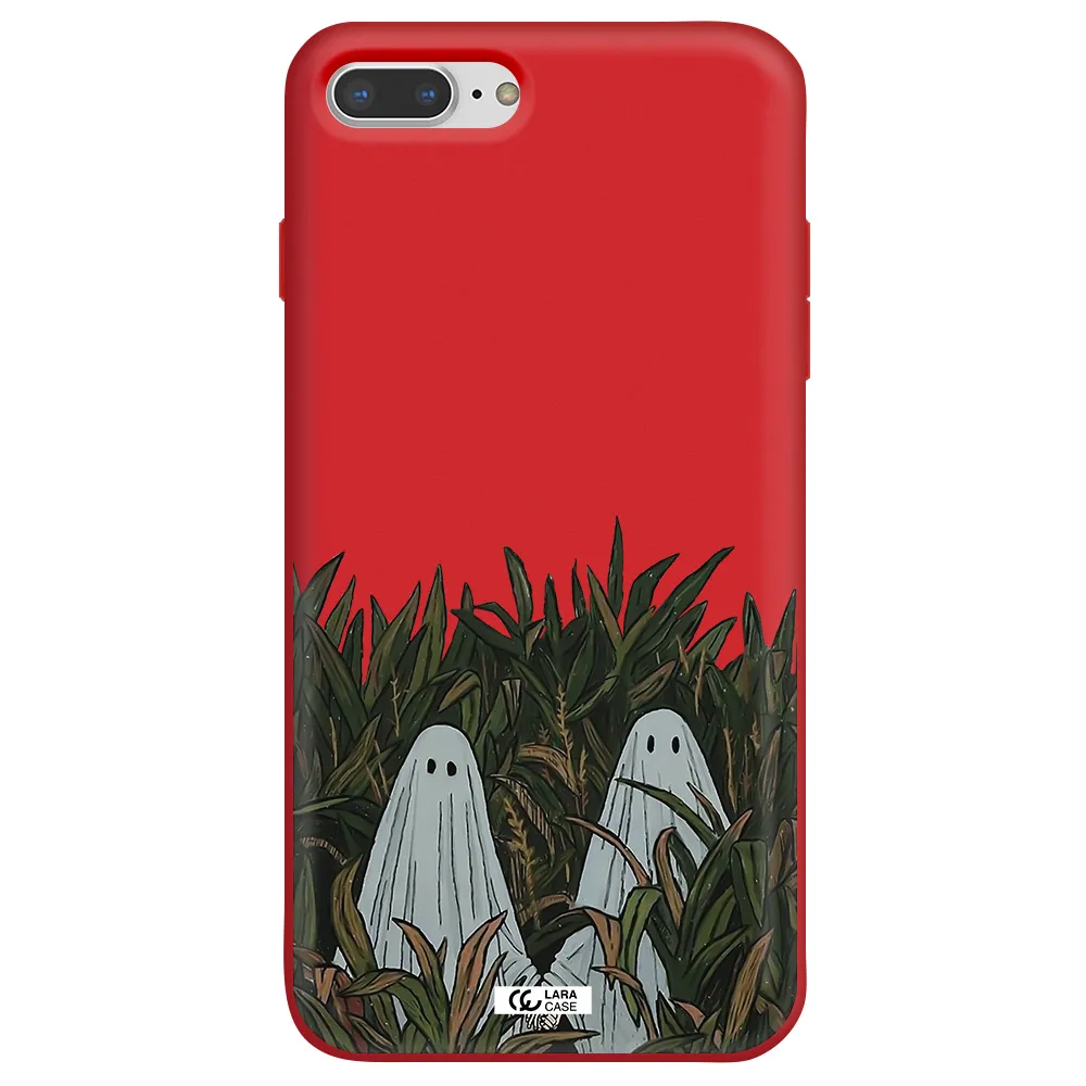 a group of ghosts in a field of grass Apple iPhone 7 plus Silicone Imperial Red Case