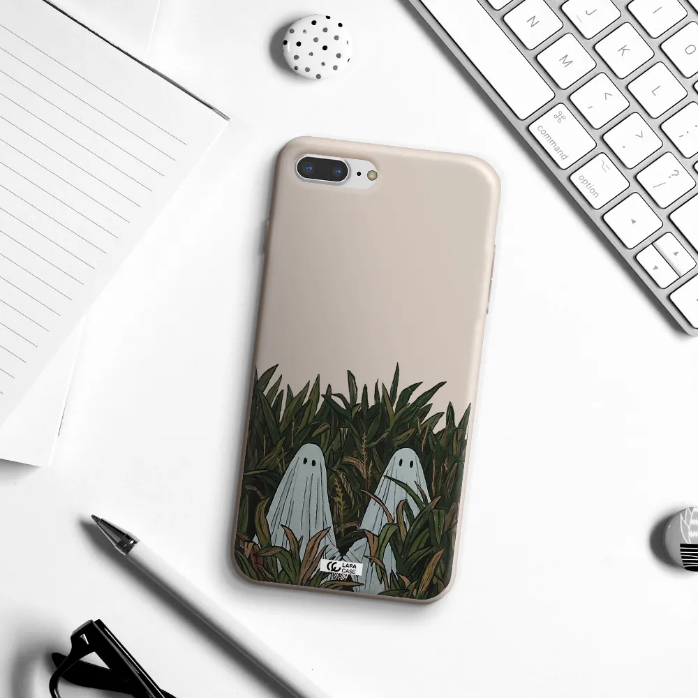 a group of ghosts in a field of grass Apple iPhone 7 plus Silicone Stone Case