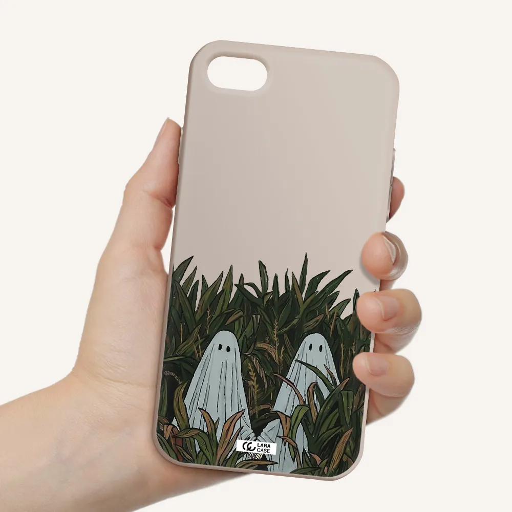 a group of ghosts in a field of grass Apple iPhone 7 Silicone Stone Case