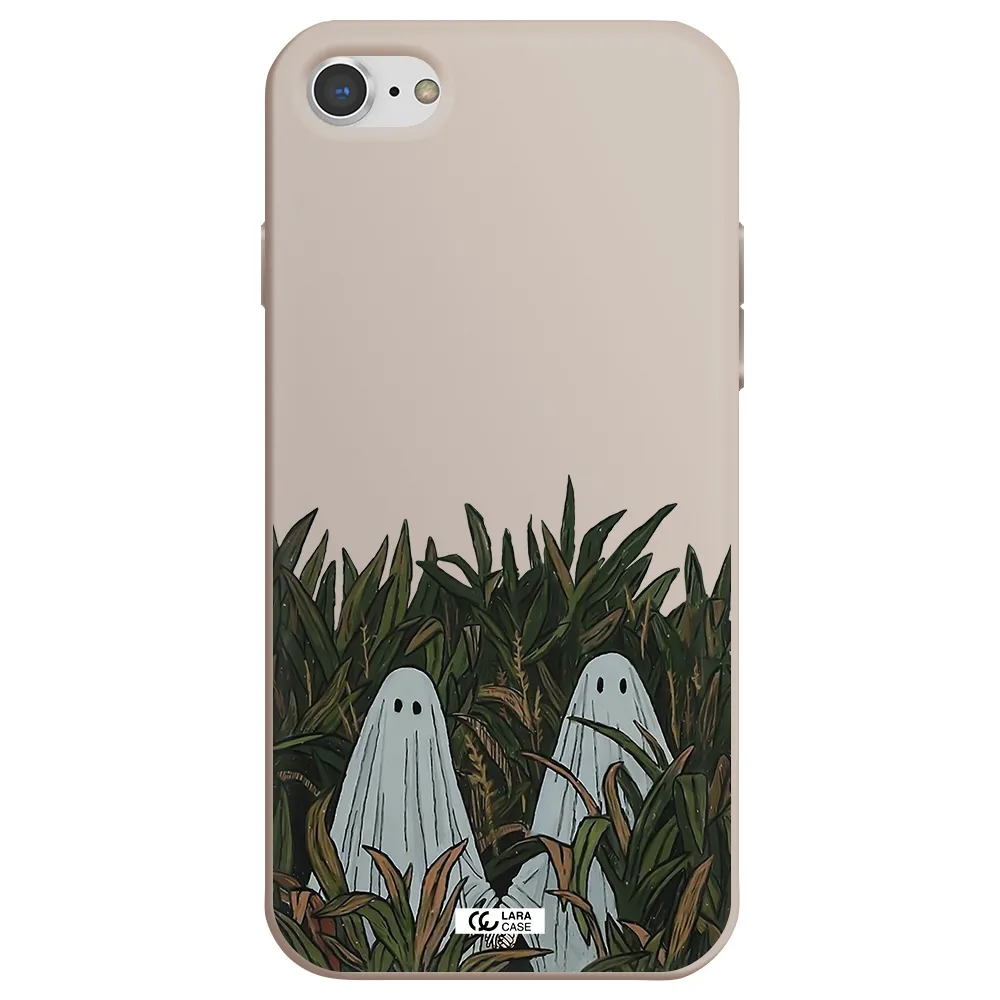 a group of ghosts in a field of grass Apple iPhone 8 Silicone Stone Case