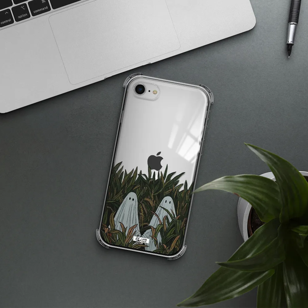 a group of ghosts in a field of grass Apple iPhone se 2020 Clear PC Case