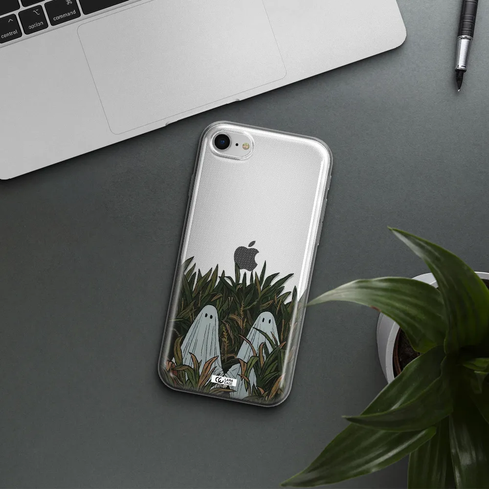 A Group Of Ghosts In A Field Of Grass Apple Iphone Se 2020 Clear Tpu Case