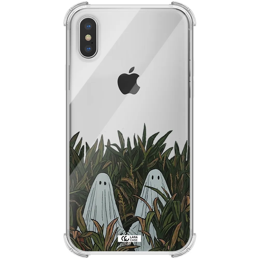 a group of ghosts in a field of grass Apple iPhone X Clear PC Case